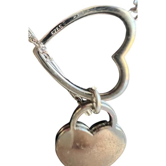 Christian Dior Silver White Double Heart Toggle Necklace (CDXX035) - Picture 3 of 3